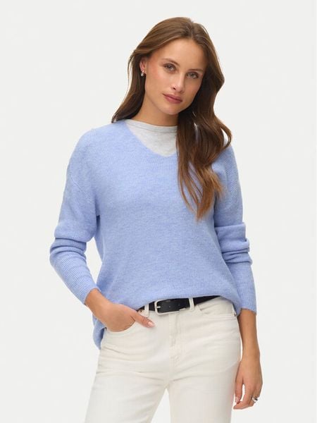 Vero Moda Sweter Crewlefile 10233357 Błękitny Loose Fit. Niebieskie swetry Vero Moda, xs, bez wzorów, z syntetyku, bez ramiączek. Za 68.99 zł.