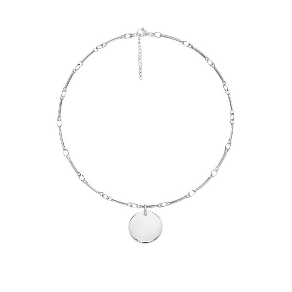 Bransoletka Bamboo z zawieszką medalik 1 cm posrebrzana. Szare bransoletki Lilou, posrebrzane. Za 188.00 zł.