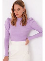 Trend Alacati Sweter w kolorze fioletowym rozmiar: S. Różowe swetry Trend Alacati, s, bez wzorów, z bawełny, bez ramiączek. Za 61.89 zł.