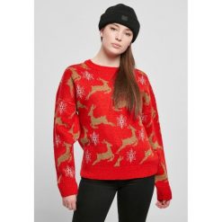 Bluza damska Urban Classics oversized christmaser. Czerwone bluzy Urban Classics, na zimę, bez wzorów, bez kaptura. Za 206.00 zł.