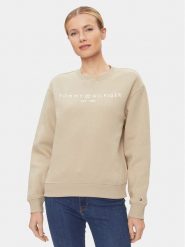 Tommy Hilfiger Bluza WW0WW39791 Beżowy Relaxed Fit. Brązowe bluzy TOMMY HILFIGER, s, bez wzorów, z bawełny, bez kaptura. Za 249.99 zł.
