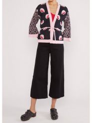 Blutsgeschwister Kardigan "Mingle Mangleartistic" w kolorze jasnoróżowo-czarnym rozmiar: S. Czarne kardigany Blutsgeschwister, s, bez wzorów, z bawełny. Za 139.20 zł.