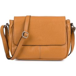 Torebka Damska Listonoszka Skóra Naturalna Włoska Mała A5 Vera Pelle Camel K54. Brązowe torby na ramię bez wzorów, z materiału, eleganckie, na ramię, małe, bez dodatków. Za 219.99 zł.