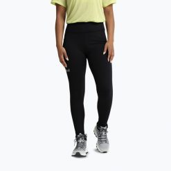 Legginsy damskie Jack Wolfskin Wildstride. Czarne legginsy Jack Wolfskin, l, bez wzorów, z elastanu. Za 359.99 zł.
