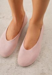 Różowe Casualowe Balerinki z Imitacji Zamszu Zambra. Czerwone baleriny Born2be, bez wzorów, z jeansu, bez obcasa. Za 74.99 zł.