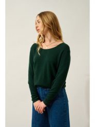 AUTHENTIC CASHMERE Kaszmirowy sweter "Lafon" w kolorze ciemnozielonym rozmiar: M. Zielone swetry AUTHENTIC CASHMERE, m, bez wzorów, z kaszmiru, bez ramiączek. Za 326.56 zł.