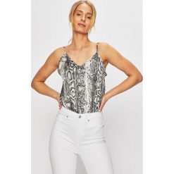 Tally Weijl - Top. Szare topy TALLY WEIJL, l, bez wzorów, z elastanu, bez kołnierzyka, bez ramiączek. W wyprzedaży za 49.90 zł.