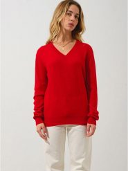 AUTHENTIC CASHMERE Kaszmirowy sweter "Gardorina" w kolorze czerwonym rozmiar: XL. Czerwone swetry AUTHENTIC CASHMERE, xl, bez wzorów, z kaszmiru, bez ramiączek. Za 280.79 zł.