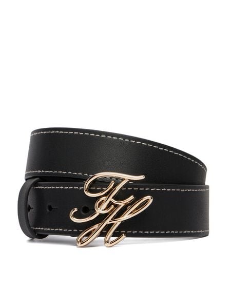 Tommy Hilfiger Pasek Th Script 3.0 AW0AW18568 Granatowy. Niebieskie paski TOMMY HILFIGER, bez wzorów, ze skóry. Za 164.99 zł.