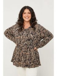 Curvy Lady Bluzka w kolorze antracytowym rozmiar: 40/42. Czarne bluzki Curvy Lady, bez wzorów, z bawełny, klasyczne, bez kołnierzyka, bez ramiączek. Za 86.99 zł.