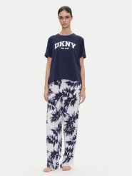 DKNY Piżama YI70052 Granatowy Regular Fit. Niebieskie piżamy DKNY, bez wzorów, z wiskozy, bez ramiączek. Za 279.99 zł.
