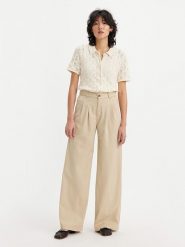 Levi's Spodnie w kolorze beżowym rozmiar: W27/L30. Brązowe spodnie materiałowe Levi's®, l, bez wzorów, z materiału, z podwyższonym stanem. Za 189.29 zł.