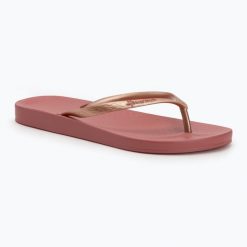 Japonki damskie Ipanema Anat Tan. Czerwone klapki Ipanema, bez wzorów, bez obcasa. Za 69.99 zł.