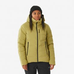 Kurtka narciarska i snowboardowa damska Quechua 500 Warm. Zielone kurtki narciarskie WED'ZE, s, bez wzorów, z włókna, bez kaptura, narciarskie. Za 499.99 zł.