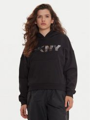 DKNY Bluza DP4T1031 Czarny Regular Fit. Czarne bluzy DKNY, m, bez wzorów, z bawełny, bez kaptura. Za 189.99 zł.