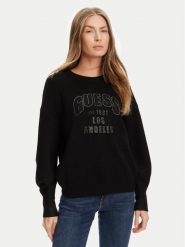 Guess Sweter W5YR26 Z26I2 Czarny Regular Fit. Czarne swetry Guess, s, z aplikacjami, z wiskozy, bez ramiączek. Za 439.99 zł.
