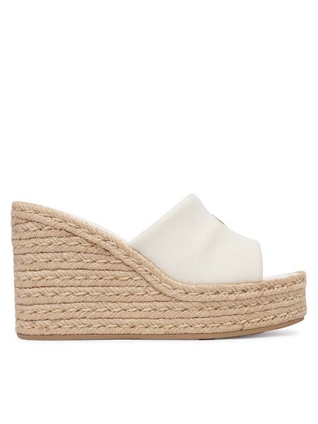 Calvin Klein Espadryle Wedge Espad 70 Canvas Mg HW0HW03282 Kremowy. Białe espadryle Calvin Klein, bez wzorów, z materiału, bez obcasa, bez zapięcia. Za 409.99 zł.