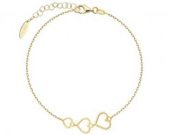 Bransoletka srebrna - serca. Szare bransoletki Apart, pozłacane. Za 179.00 zł.