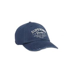 Damska czapka z daszkiem Superdry Vintage Applique. Niebieskie czapki Superdry, z aplikacjami. Za 136.80 zł.