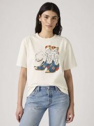 Levi's Koszulka w kolorze kremowym rozmiar: L. Brązowe bluzki Levi's®, l, bez wzorów, z bawełny, bez kołnierzyka, bez ramiączek. Za 90.95 zł.