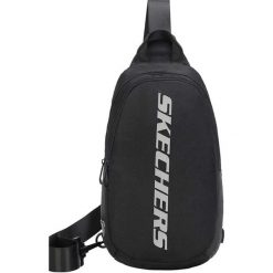 Saszetka na ramię Skechers. Czarne torby na ramię Skechers, bez wzorów, na ramię, bez dodatków. Za 87.99 zł.