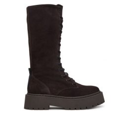 Trzewiki Steve Madden. Brązowe botki Steve Madden, bez wzorów, bez obcasa, na płaskiej podeszwie, bez zapięcia. Za 769.99 zł.