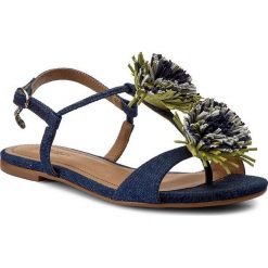 Sandały KAZAR - Ligia 29028-TK-19 Granatowy. Niebieskie klapki Kazar, bez wzorów, z jeansu, bez obcasa, bez zapięcia. W wyprzedaży za 259.00 zł.