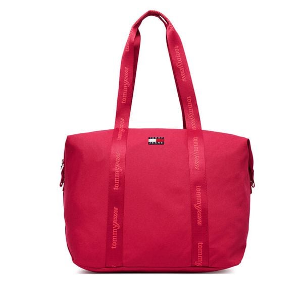 Torebka Tommy Jeans. Czerwone shopper Tommy Jeans, bez wzorów, z jeansu, bez dodatków. Za 329.99 zł.