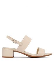 ECCO Sandały Liva 25030301378 Écru. Białe sandały ecco, bez wzorów, ze skóry, bez obcasa, na słupku, bez zapięcia. Za 569.99 zł.