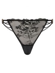 Hunkemöller Stringi Avela 302373 Czarny. Czarne stringi Hunkemöller, bez wzorów, z syntetyku. Za 89.99 zł.