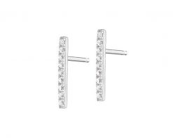 Kolczyki z białego złota z diamentami - 0,05 ct - próba 375. Białe kolczyki Apart, z diamentem, złote. Za 929.00 zł.