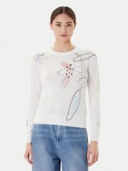 Desigual Sweter Arty 25WWJF33 Biały Regular Fit. Białe swetry Desigual, s, bez wzorów, z wiskozy, bez ramiączek. Za 229.99 zł.