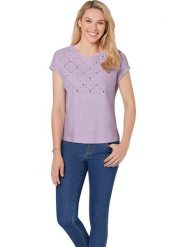 WITT WEIDEN Koszulka w kolorze fioletowym rozmiar: 44. Różowe bluzki WITT WEIDEN, bez wzorów, z bawełny, bez kołnierzyka, bez ramiączek. Za 34.99 zł.