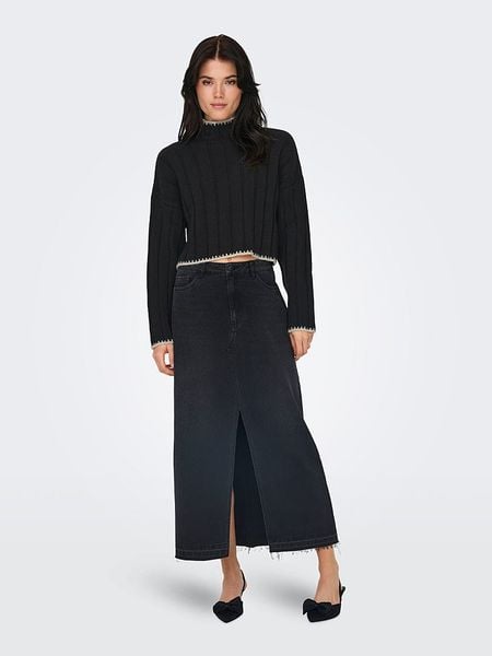 ONLY Sweter w kolorze czarnym rozmiar: L. Czarne swetry Only, l, bez wzorów, ze splotem, bez ramiączek. Za 122.96 zł.