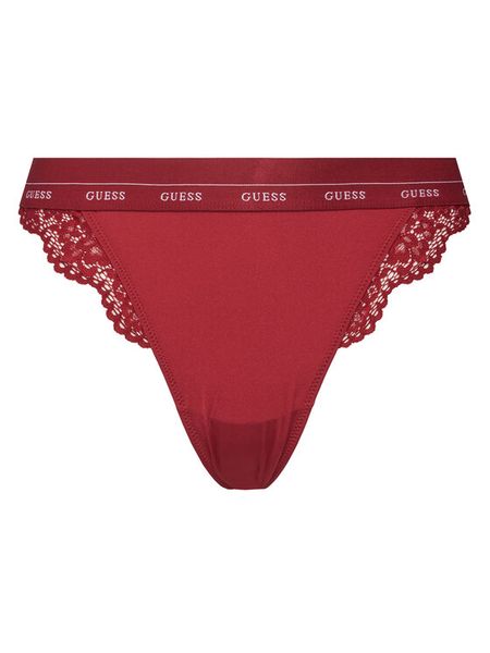 Guess Stringi O4YE00 PZ01C Czerwony. Czerwone stringi Guess, z aplikacjami, z syntetyku. Za 99.99 zł.