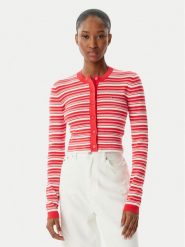 Tommy Jeans Kardigan DW0DW22314 Czerwony jasny Slim Fit. Czerwone kardigany Tommy Jeans, s, bez wzorów, z bawełny. Za 409.99 zł.