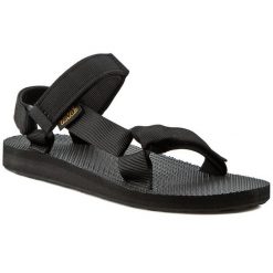 Sandały Teva. Czarne sandały Teva, bez wzorów, sportowe, bez obcasa, bez zapięcia. Za 299.99 zł.