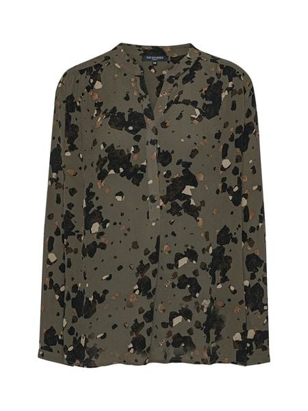 Ilse Jacobsen Bluzka w kolorze czarno-oliwkowym rozmiar: 42. Brązowe bluzki Ilse Jacobsen, bez wzorów, z wiskozy, bez kołnierzyka, bez ramiączek. Za 118.84 zł.