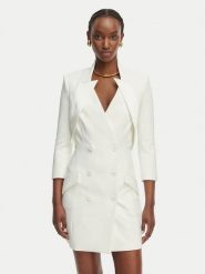 Elisabetta Franchi Sukienka koktajlowa AB-925-61E2-V450 Biały Regular Fit. Białe sukienki Elisabetta Franchi, bez wzorów, z syntetyku, wizytowe, bez kołnierzyka, bez ramiączek. Za 1,919.00 zł.