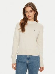 Calvin Klein Jeans Sweter Monogram J20J224802 Écru Regular Fit. Swetry Calvin Klein Jeans, s, bez wzorów, z bawełny, bez ramiączek. Za 219.99 zł.