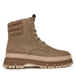 Botki Tamaris. Brązowe botki Tamaris, bez wzorów, bez obcasa, na płaskiej podeszwie, bez zapięcia. Za 609.99 zł.