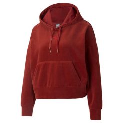 Bluza dresowa damska Puma HER VELOUR. Czerwone bluzy Puma, xl, bez wzorów, z dresówki, bez kaptura. Za 187.99 zł.