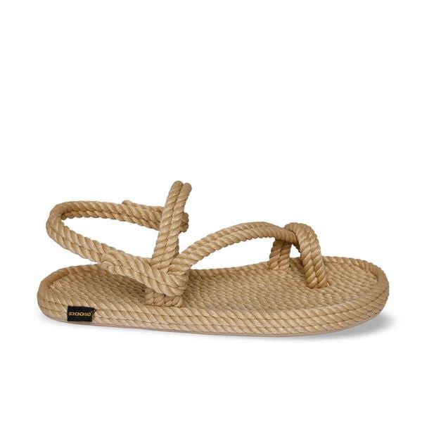 Sandały damskie HAWAII. Brązowe sandały Aulp, bez wzorów, z kauczuku, boho, z otwartym noskiem, bez obcasa, na płaskiej podeszwie, bez zapięcia. Za 169.99 zł.