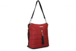 Pikowana shopperka BELTIMORE A4 W91 bordowa. Czerwone shopper bez wzorów, z materiału, biznesowe, przez ramię, pikowane, bez dodatków. Za 109.99 zł.