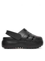 Adidas Sandały adilette Platform Clogs JP9577 Czarny. Czarne sandały Adidas, bez wzorów, z tworzywa sztucznego, bez obcasa, na płaskiej podeszwie, bez zapięcia. Za 149.99 zł.