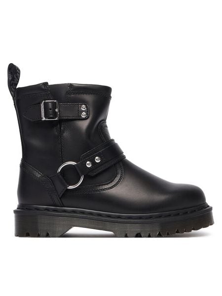Dr. Martens Botki Anistone HRNS Black Orleans DM42583001 Czarny. Czarne botki Dr. Martens, bez wzorów, ze skóry, bez obcasa, na płaskiej podeszwie, bez zapięcia. Za 1,039.00 zł.