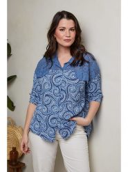 Curvy Lady Koszula w kolorze niebieskim rozmiar: 48/50. Niebieskie koszule Curvy Lady, z aplikacjami, z bawełny, klasyczne, bez kołnierzyka, bez ramiączek. Za 87.81 zł.