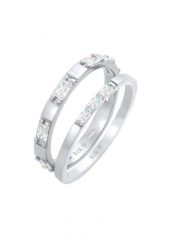 Elli Damski pierścień Duo Sparkling z cyrkonią w srebrze 925 Sterling Silver Pierścionki 1 ct. Szare pierścionki Elli, z cyrkonią, srebrne. Za 298.99 zł.
