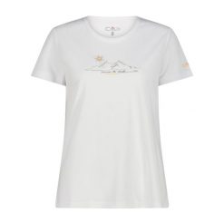 Koszulka damska turystyczna CMP 38T6656. Białe bluzki CMP, xl, bez wzorów, sportowe, bez kołnierzyka, bez ramiączek. Za 143.50 zł.