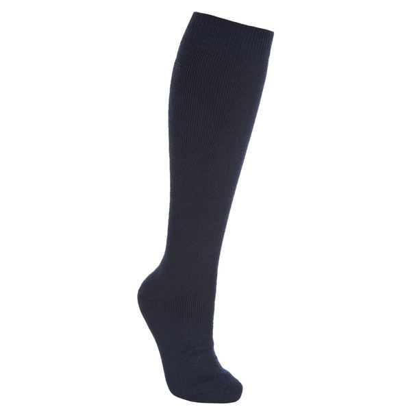 Skarpety Narciarskie Dla Dorosłych Unisex Tech Luxury Merino Wool Blend. Niebieskie skarpety Trespass, bez wzorów, z materiału. Za 52.99 zł.